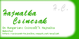 hajnalka csincsak business card